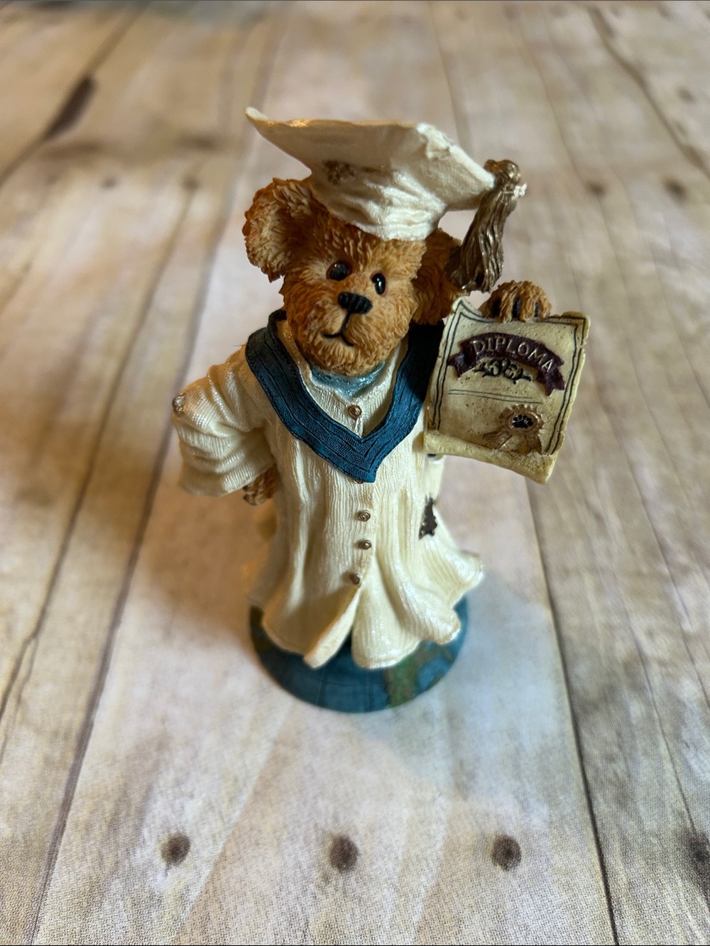 Boyds Bears & Friends Cream Graduation Bear with Blue Trim